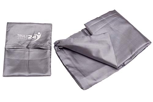 TrulyYours24 Travel and Camping Lightweight Polyester Sleeping Bag Liner Sleep Sack – Silver Gray