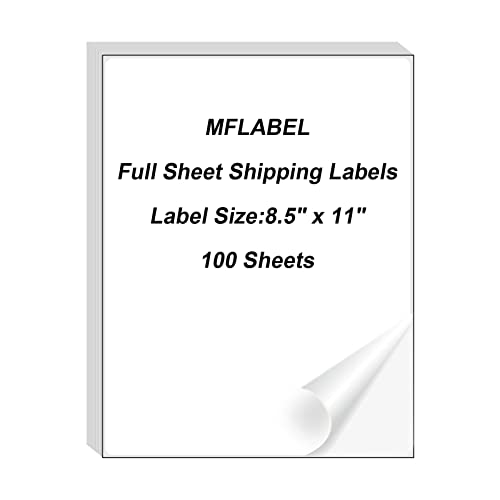 MFLABEL Full Sheet Sticker Labels, Address Labels, White Matte Label