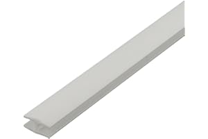 Outwater Plastic H Channel Fits Material 1/8 Inch Thick White Styrene Divider Moulding 8 Foot Length Pro Pack (Pack of 5, 40 Feet Total)