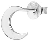 .925 Sterling Silver Crescent Moon Cartilage Stud Earring (Sold Individually)