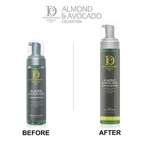 DESIGN ESSENTIALS ALMOND AND AVOCADO CURL ENHANCING HAIR MOUSSE FOR CURLY HAIR; 10 OZ (PACK OF 1)