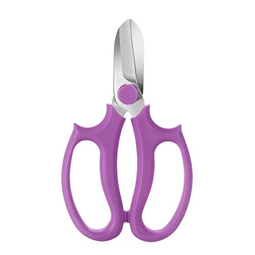 Garden Pruning Shears Scissors with Comfort Grip Handle, Premium Steel Professional Floral Scissors, Perfect for Arranging Flowers, Pruning, Trimming Plants, Gardening Tool (Purple)