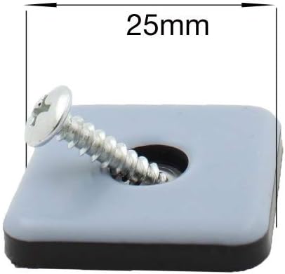 (4pcs) 25mm Square Screw-in PTFE Teflon Furniture Glides by Lifeswonderful®, Grey - Image 4