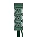 Outdoor Power Strip, 3-Outlet Weatherproof Yard Power Stake with Protective Covers, ETL Certified, Green