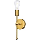 Living District Keely 1-Light Mid-Century Metal Wall Sconce in Brass