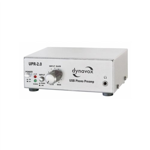 Dynavox Préamplificateur Phono Upr-2.0, Pour Platine Disque Avec Tête De Lecture Magnétique (Mm), Sortie Usb Pour La Numérisation De Disques Vinyles, Coloris Argenté