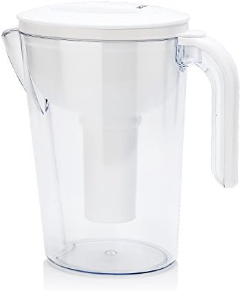 WALJIN 11 Cup BPA Free Water Pitcher with 1 Filter, White.