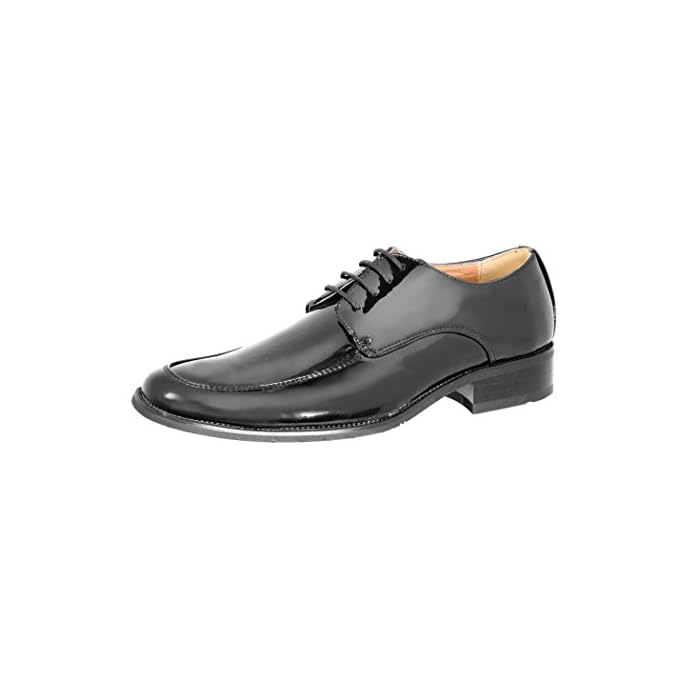 Formal Black PVC Tuxedo Shoes 