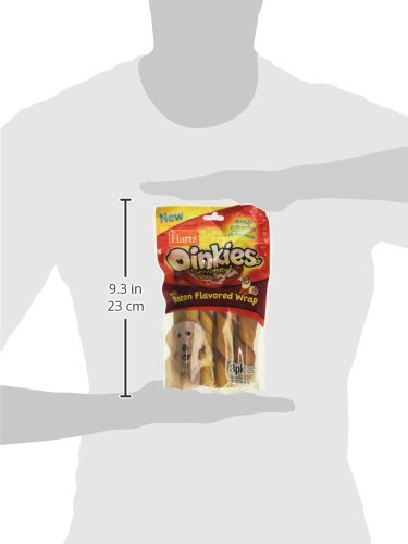 HARTZ OINKIES SIZZLING TWISTS BACON FLAVORED RAWHIDE-FREE NATURAL CHEW DOG TREATS, 8 COUNT