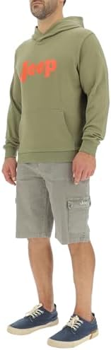 Herren J Man Hooded W/Pouch Pocket - Vintage Large Print J24s Sweatshirt, Moss, L EU