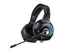 ONIKUMA II Gaming Headset for PS4, Xbox One, PC, Nintendo Switch, Over-Ear Noise Cancelling Headphones with Soft Memory Earmuffs, 7.1 Surround Sound, Volume/Mic Control, LED Light for Laptop Mac