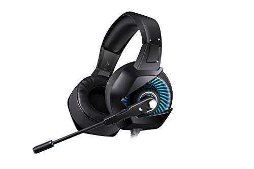 ONIKUMA II Gaming Headset for PS4, Xbox One, PC, Nintendo Switch, Over-Ear Noise Cancelling Headphones with Soft Memory Earmuffs, 7.1 Surround Sound, Volume/Mic Control, LED Light for Laptop Mac