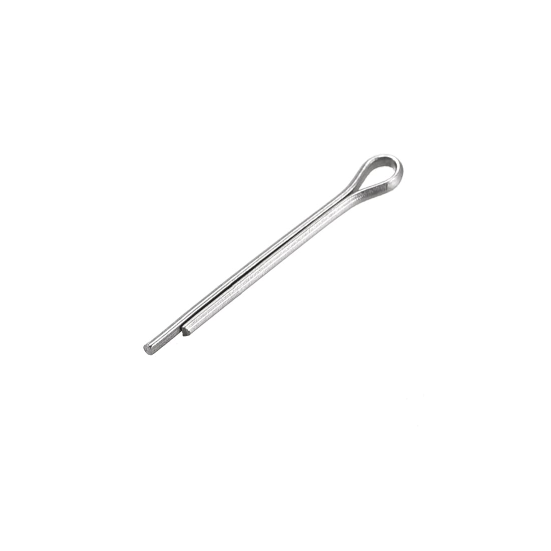sourcing map Split Cotter Pin - 1mm x 10mm 304 Stainless Steel 2-Prongs Silver Tone Fastener Clip Key 120Pcs