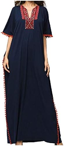 Energy Women's Batwing Muslim Kaftan Abaya Middle East Hairball Midi Dress