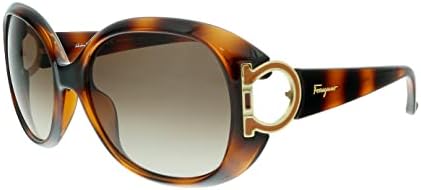 Amazon.com: Salvatore Ferragamo Oval Sunglasses SF600S 220 Brown