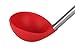iNeibo Kitchen Silicone Ladle Spoon,Cooking Utensils Silicone Soup Ladle with Heat Resistant Silicone Covering Head and Stay-Cool Stainless Steel Handle (Ladle Red)