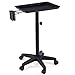 Giantex Mayo Rolling Aluminum Tray Cart, Salon Instrument Trolley Stand with 5 Casters and Accessory Caddy, Large Tray for More Storage Space (21x21x38), Beauty Tool Trolley Service Cart