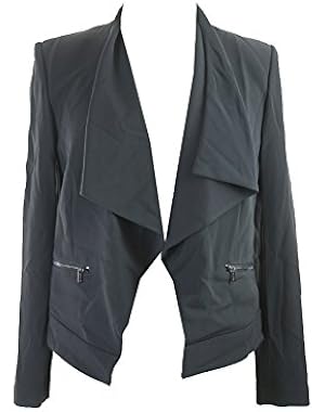 Calvin Klein Womens Matte Jersey Open Front Open-Front Blazer Gray 0