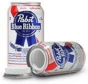 STASH SAFE CAN BEER 12 FL OZ PABST BLUE RIBBON with Free BakeBros Silicone Container and Sticker