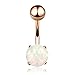 14G Cute Star and Moon Belly Button Ring Navel Barbell Rings 316L Surgical Steel Cubic Zirconia Crystal Navel Bar Barbell Stud Body Piercing Jewelry Gifts for Women Girls