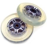 TGM Skateboards 2 Clear Replacement Wheels ABEC7 Bearings Scooter 100mm
