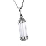 HooAMI Clear Glass Urn Necklace Cremation Ashes Jewelry