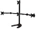 EZM Articulating Pyramid 1 Over 3 Quad Monitor Mount Stand Free Standing with Grommet Mount Option up to 24" (002-0034) primary
