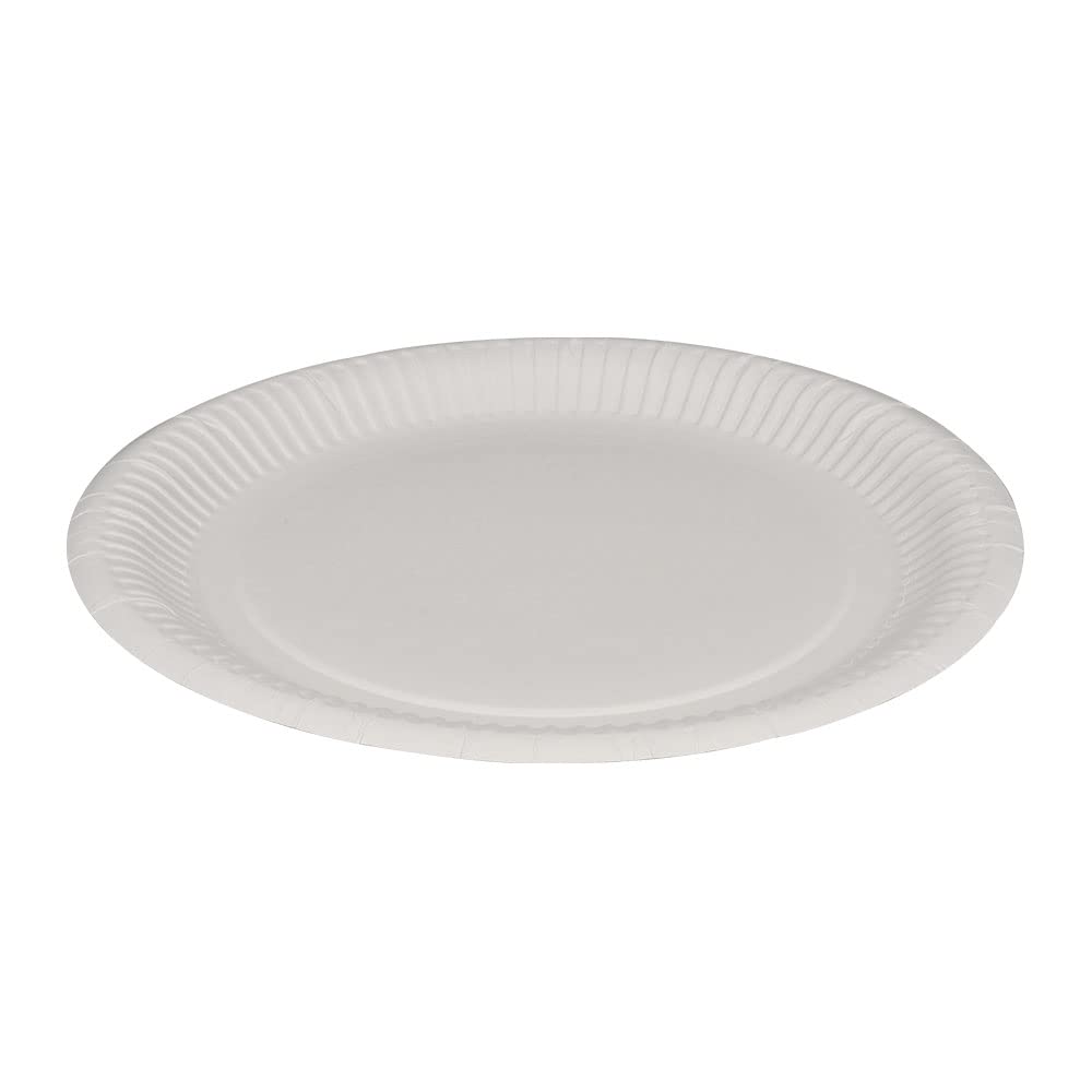 ABENA Gastro-Line 23cm White Paper Disposable Plates,100% Biodegradable, Easy Recycling and Disposal, Perfect for As Party Plates & For Special Events With The Planet In Mind-100PK