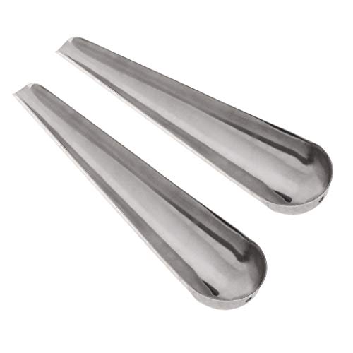 Happaiersouty 2 Pcs Bird Cage Stainless Steel INOX Feed Feed Parrot Pigeon Bird Accessories/Birds Feeder Adding Scoop Spoon Poultry Feeding Supplies Cage Accessory for Dove Pigeon Chicken Pets Toy C