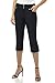 Rekucci Women's Ease into Comfort Modern Classic Cuffed Capri (16, Black)