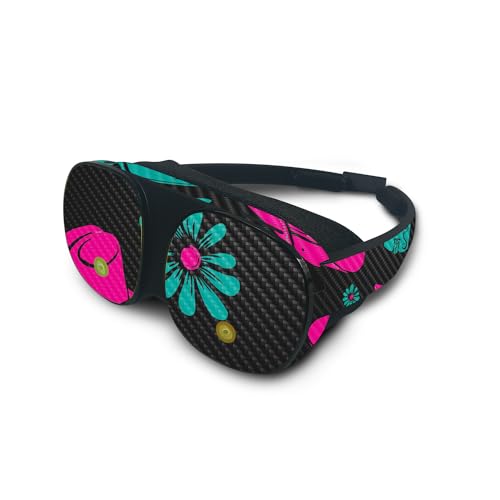 MightySkins Carbon Fiber Skin Compatible with HTC Vive Flow - Neon Cowgirl | Pr…