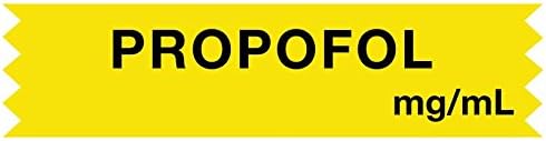 MedValue Anesthesia Tape, Propofol mg/mL, 1" x 1/2", Yellow - 500 Inches Per Roll