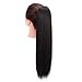 Vigorous Drawstring Yaki Kinky Straight Ponytail Extension Long Straight Hair Bun Synthetic Natural Color Heat-resistant Hairpiece with Clip In Drawstring (22 inch 0.28 lb)