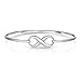 Unique royal jewelry 925 Solid Sterling Silver Infinity Symbol Catch Bangle Bracelet.
