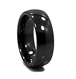 8mm Beautiful Black Ceramic Wedding Band Classic High Polished Ring Size 7
