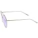zeroUV - Modern Metal Crossbar Slim Temple Colored Flat Lens Round Aviator Sunglasses 54mm (Silver / Purple)