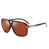 WSXUS Polarized Sunglasses Driving Mens Sports Sun Glasses Classic Trendy Retro UV400 Protection Sunglasses for Men/Women (Brown)