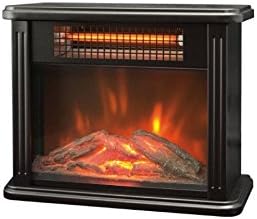 Tabletop Cool Touch 2 Infrared Quartz Heater with Realistic Flame Effect And Tip Over and Overheat Safety Features