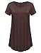 JollieLovin Women's Plus Size Tops Summer Tunic Short Sleeve Loose Fit T-Shirt to Wear with Leggings(Coffee,3X)