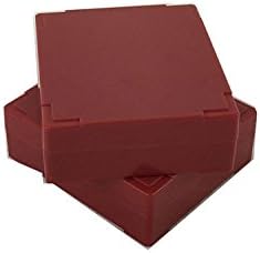 Premiere Brand 25 Capacity Microscope Slide Storage Box - Crimson - ABS Plastic Cork Lined - Self Locking – Stackable
