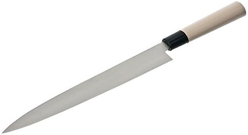 Sashimi Sushi Knife 8 Inch - Perfect Knife for Cutting Sushi & Sashimi, Fish Filleting & Slicing - Very Sharp Stainless Steel Blade & Traditional Wooden Handle