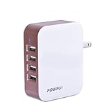 POWRUI 4-Port USB Wall Charger 4.8A 24W Travel Charger Charging Station with SmartID Technology for iPad,iPhone,Samsung,Bluetooth Speaker Headset & Power Bank,UL Certified