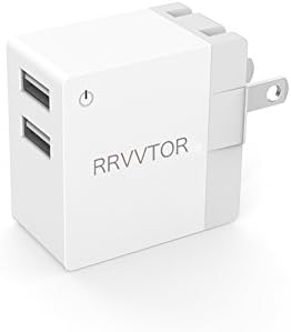 Dual USB Wall Charger/ 2.1A Safe Power Adapter with 2-Port and Foldable Plug for IPhone 7/IPad Air 2/ Google Pixel/Nexus 6P/Samsung Galaxy S8/LG G5 and More- White
