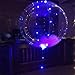 DANIDEER Led BoBo Balloons Warm White/Pink/Blue, 18 Inch 5 PCS Transparent Helium Balloons with String Lights, LED Light Balloons for Christmas, Birthday, Wedding and Party Decoration (Blue)