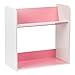 IRIS 2-Tier Tilted Shelf Book Rack, Pink and White