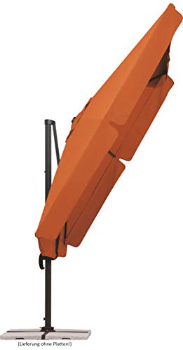 Schneider Sonnenschirm Rhodos, terracotta, 300x300 cm quadratisch, Gestell Aluminium/Stahl, Bespannung Polyester, 23.3… – Bild 5