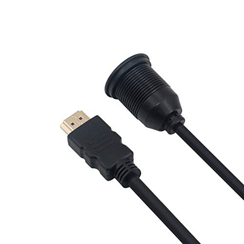 HDMI Panel Flush Mount Cable 6Ft,Tan QY Male to Female Car Mount Flush Extension Cable Truck Boat Motorcycle Dashboard Flush Mount Mounting Panel (6Ft)