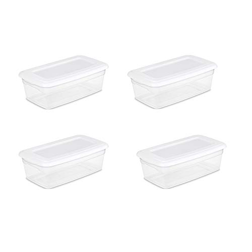 STERILITE 6-Quart Storage Bin Shoe Box - Clear