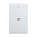 1 Port Ethernet Wall Plate - ESYLink Cat6 Ethernet Cable Wall Plate Female to Female - White primary
