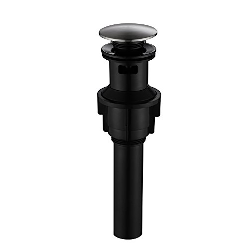 PARLOS Push and Seal Pop Up Drain Stopper with Overflow for Bathroom Sink Faucet Vessel Vanity, Brushed Nickel, 20714